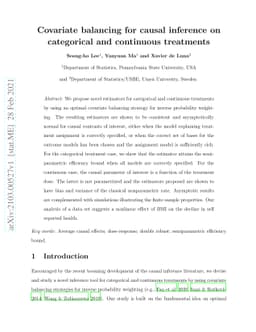 Covariate balancing for causal inference on categorical and continuous
  treatments