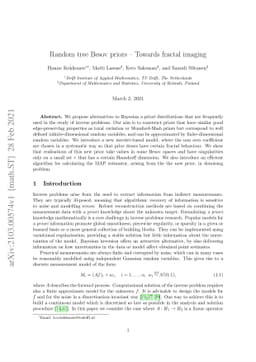 Random tree Besov priors -- Towards fractal imaging