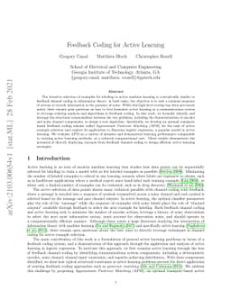 Feedback Coding for Active Learning