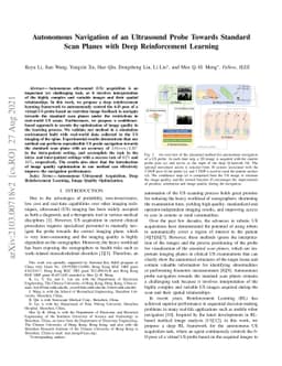 Autonomous Navigation of an Ultrasound Probe Towards Standard Scan
  Planes with Deep Reinforcement Learning