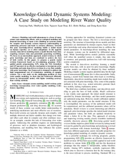 Knowledge-Guided Dynamic Systems Modeling: A Case Study on Modeling
  River Water Quality
