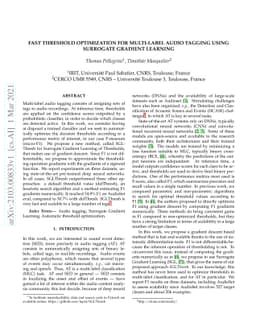 Fast threshold optimization for multi-label audio tagging using
  Surrogate gradient learning