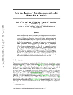 Learning Frequency Domain Approximation for Binary Neural Networks