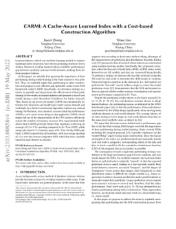 CARMI: A Cache-Aware Learned Index with a Cost-based Construction
  Algorithm