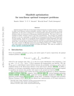 Manifold optimization for non-linear optimal transport problems