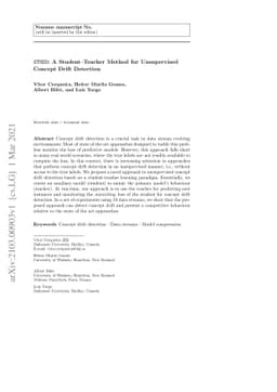 STUDD: A Student-Teacher Method for Unsupervised Concept Drift Detection