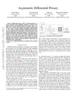 Asymmetric Differential Privacy