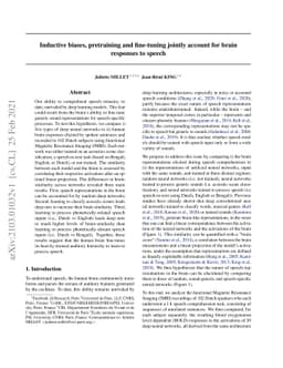Inductive biases, pretraining and fine-tuning jointly account for brain
  responses to speech