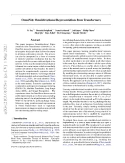 OmniNet: Omnidirectional Representations from Transformers