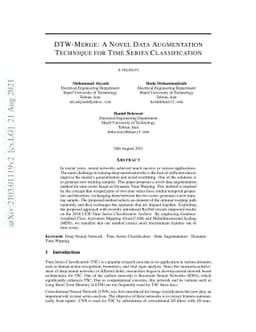 DTW-Merge: A Novel Data Augmentation Technique for Time Series
  Classification