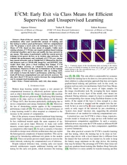 E$^2$CM: Early Exit via Class Means for Efficient Supervised and
  Unsupervised Learning