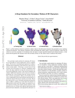 A Deep Emulator for Secondary Motion of 3D Characters