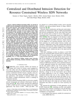 Centralized and Distributed Intrusion Detection for Resource Constrained
  Wireless SDN Networks