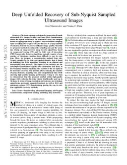 Deep Unfolded Recovery of Sub-Nyquist Sampled Ultrasound Image