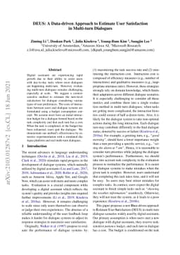 DEUS: A Data-driven Approach to Estimate User Satisfaction in Multi-turn
  Dialogues