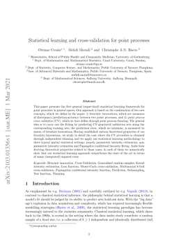 Statistical learning and cross-validation for point processes