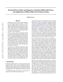 Practical Privacy Filters and Odometers with Rényi Differential
  Privacy and Applications to Differentially Private Deep Learning
