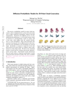 Diffusion Probabilistic Models for 3D Point Cloud Generation