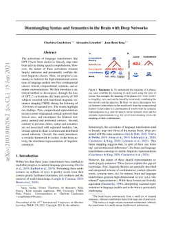 Disentangling Syntax and Semantics in the Brain with Deep Networks