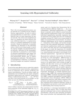 Learning with Hyperspherical Uniformity