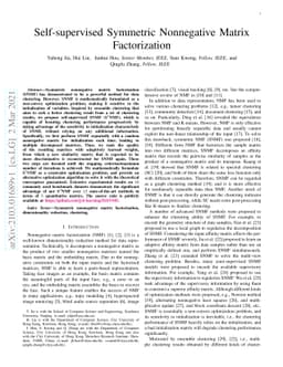 Self-supervised Symmetric Nonnegative Matrix Factorization
