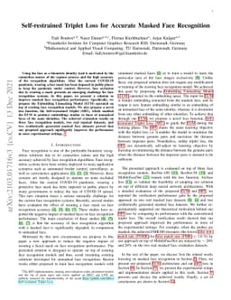 Self-restrained Triplet Loss for Accurate Masked Face Recognition