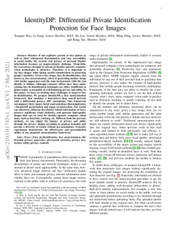 IdentityDP: Differential Private Identification Protection for Face
  Images