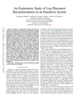 An Exploratory Study of Log Placement Recommendation in an Enterprise
  System