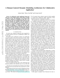 A Human-Centered Dynamic Scheduling Architecture for Collaborative
  Application