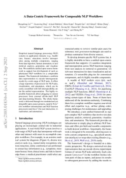 A Data-Centric Framework for Composable NLP Workflows
