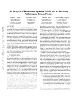 An Analysis of Distributed Systems Syllabi With a Focus on
  Performance-Related Topics