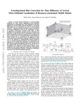 Learning-based Bias Correction for Time Difference of Arrival
  Ultra-wideband Localization of Resource-constrained Mobile Robots