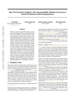 Have We Learned to Explain?: How Interpretability Methods Can Learn to
  Encode Predictions in their Interpretations