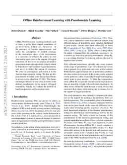 Offline Reinforcement Learning with Pseudometric Learning