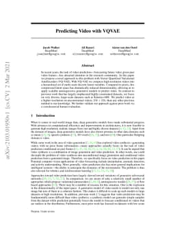 Predicting Video with VQVAE