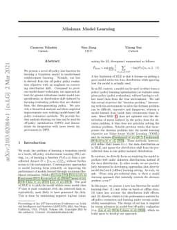Minimax Model Learning