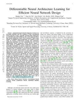 Differentiable Neural Architecture Learning for Efficient Neural Network
  Design