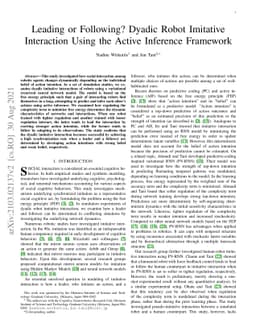 Leading or Following? Dyadic Robot Imitative Interaction Using the
  Active Inference Framework