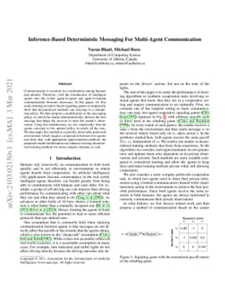 Inference-Based Deterministic Messaging For Multi-Agent Communication