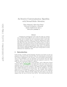 An Iterative Contextualization Algorithm with Second-Order Attention
