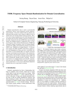 FSDR: Frequency Space Domain Randomization for Domain Generalization