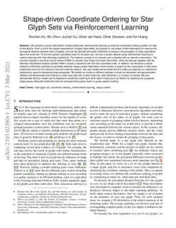 Shape-driven Coordinate Ordering for Star Glyph Sets via Reinforcement
  Learning