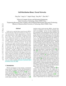 Self-Distribution Binary Neural Networks