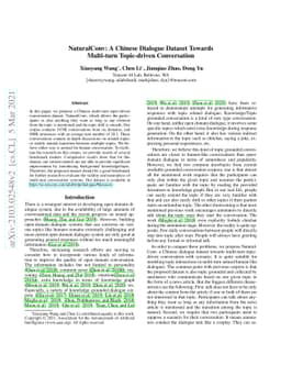 NaturalConv: A Chinese Dialogue Dataset Towards Multi-turn Topic-driven
  Conversation