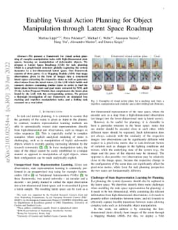 Enabling Visual Action Planning for Object Manipulation through Latent
  Space Roadmap