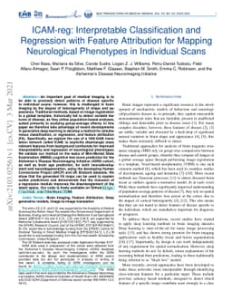 ICAM-reg: Interpretable Classification and Regression with Feature
  Attribution for Mapping Neurological Phenotypes in Individual Scans