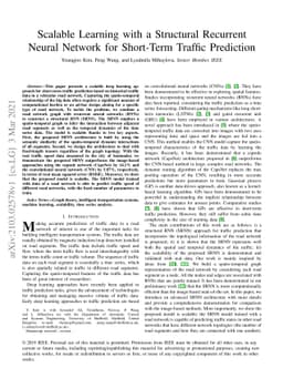 Scalable Learning With a Structural Recurrent Neural Network for
  Short-Term Traffic Prediction