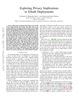 Exploring Privacy Implications in OAuth Deployments