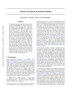 Fairness of Exposure in Stochastic Bandits