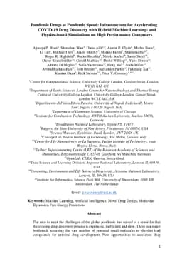 Pandemic Drugs at Pandemic Speed: Infrastructure for Accelerating
  COVID-19 Drug Discovery with Hybrid Machine Learning- and Physics-based
  Simulations on High Performance Computers